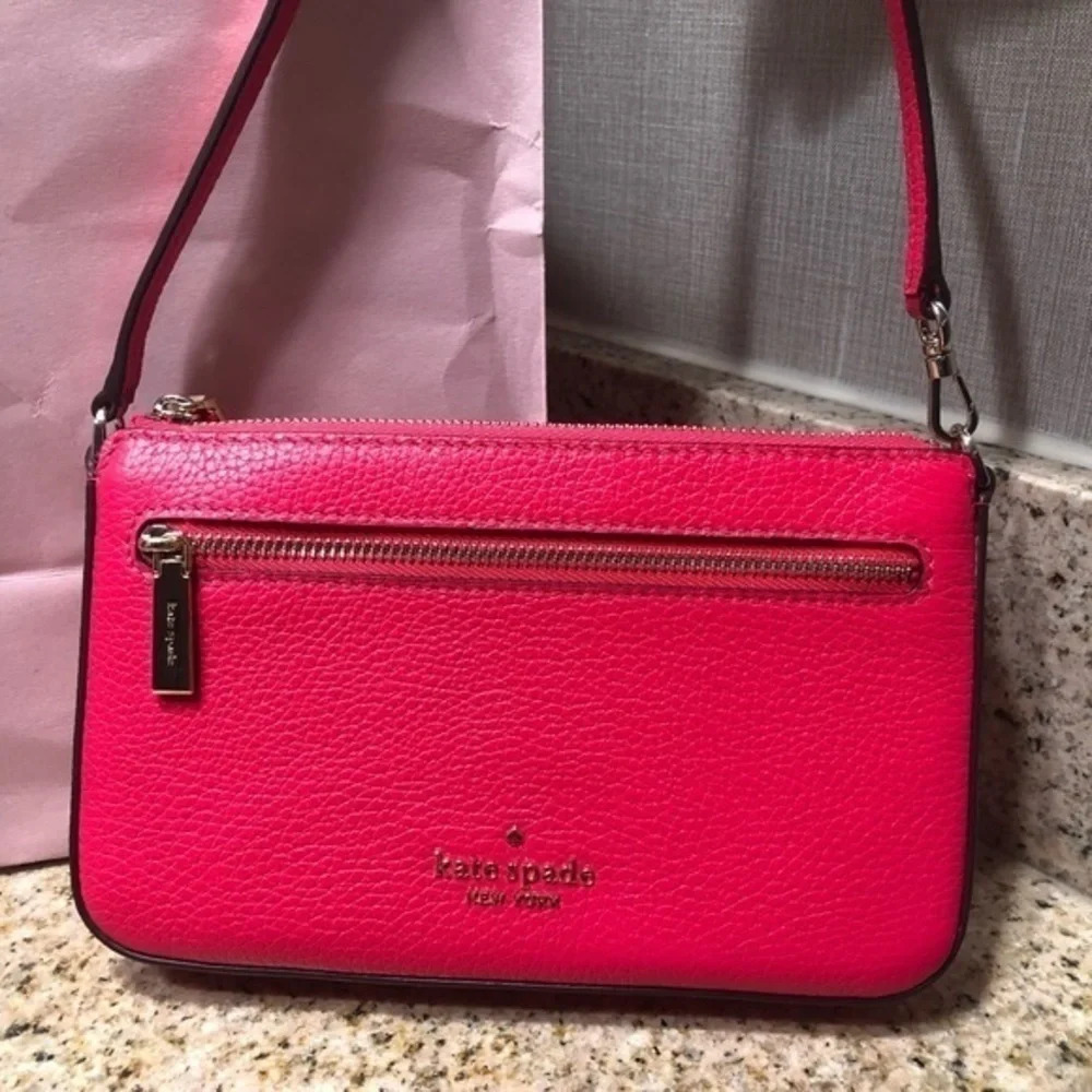 Kate Spade New York Pink Pebbled Leather Convertible Shoulder Bag NWT - Picture 2 of 10